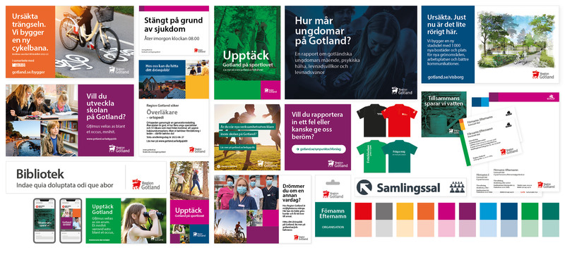 En blandning av olika grafiska produktioner
