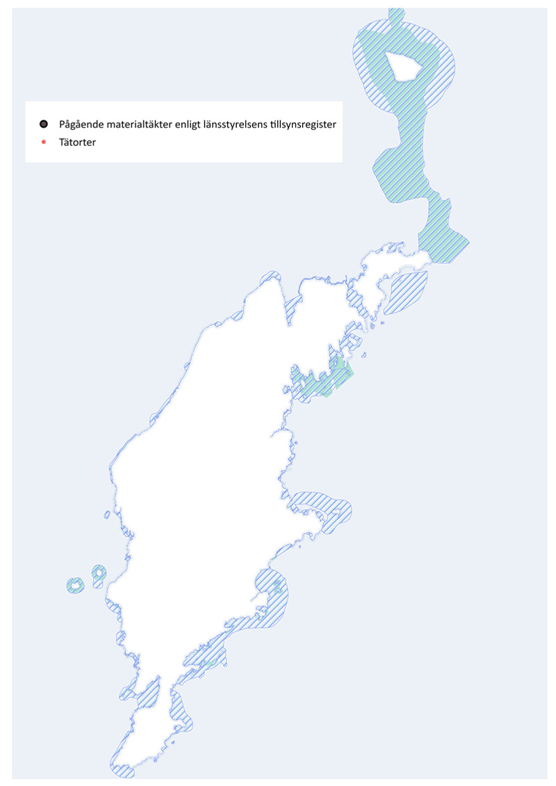 Karta över Gotland, med värdefulla och skyddade havsområden markerade.