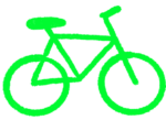 Grön illustrerad cykel