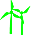 Gröna illustrerade vindkraftsverk